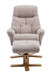 Teknik Denver Recliner Oatmeal Fabric with Swivel Recline Function Stylish Natural Wood Five Star Base and Matching Footstool - image 6