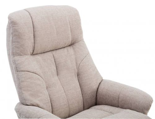 Teknik Denver Recliner Oatmeal Fabric with Swivel Recline Function Stylish Natural Wood Five Star Base and Matching Footstool - image 7
