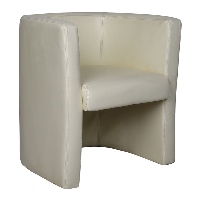 Stylish & Modern Low Back Leather Faced Tub Chair