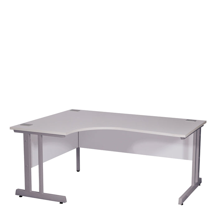 Ergonomic Left Hand Corner Desk - 1600mm Wide, 800-1200mm Deep with Cable Management & Modesty Panels