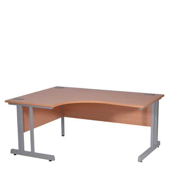 Ergonomic Corner Desk - 1400mm Wide, 800-1200mm Deep with Cable Management & Modesty Panels