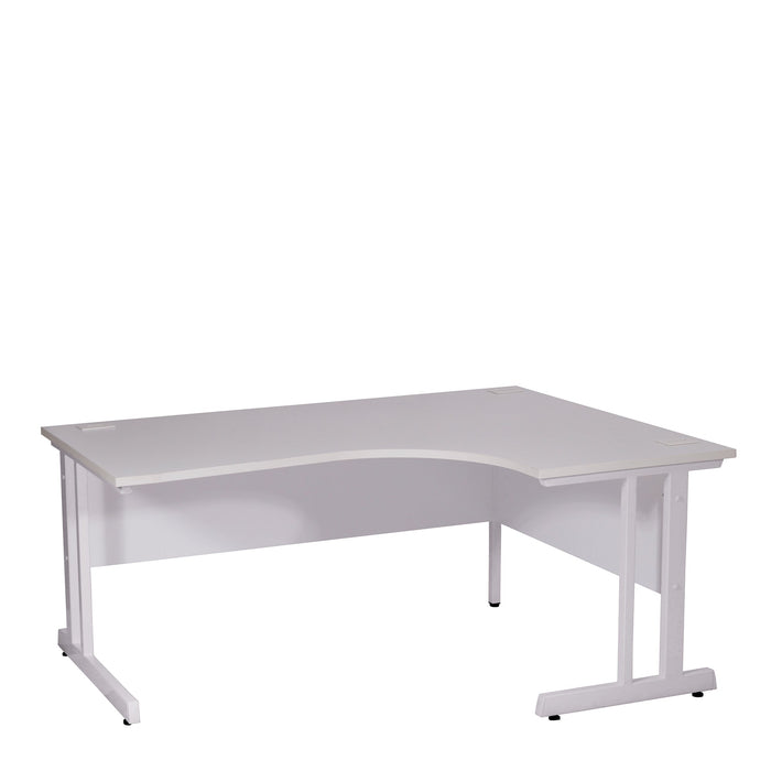 Ergonomic Corner Desk - 1400mm Wide, 800-1200mm Deep with Cable Management & Modesty Panels