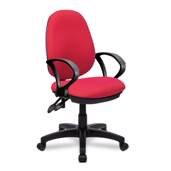 Medium Back Operator Chair - Twin Lever with Fixed Arms