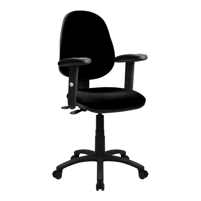 Medium Back Synchronous Operator Chair - Triple Lever with Height Adjustable Arms