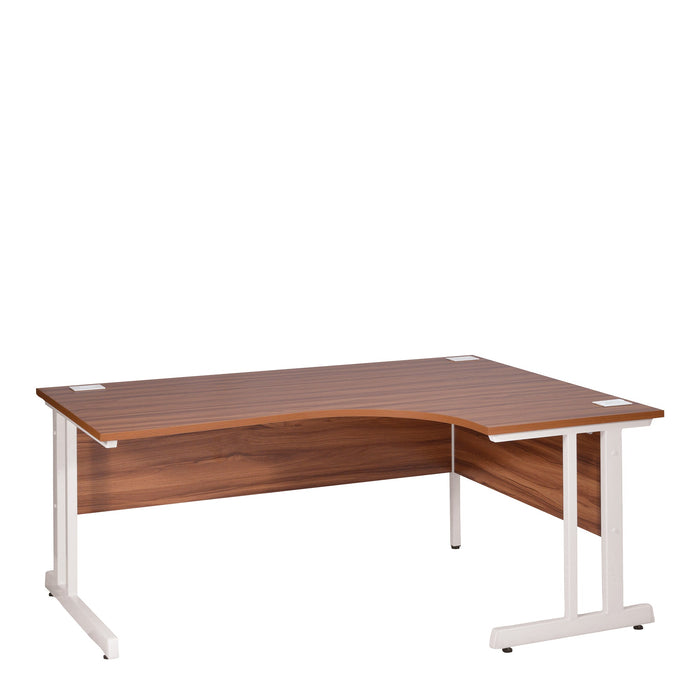 Ergonomic Left Hand Corner Desk - 1600mm Wide, 800-1200mm Deep with Cable Management & Modesty Panels