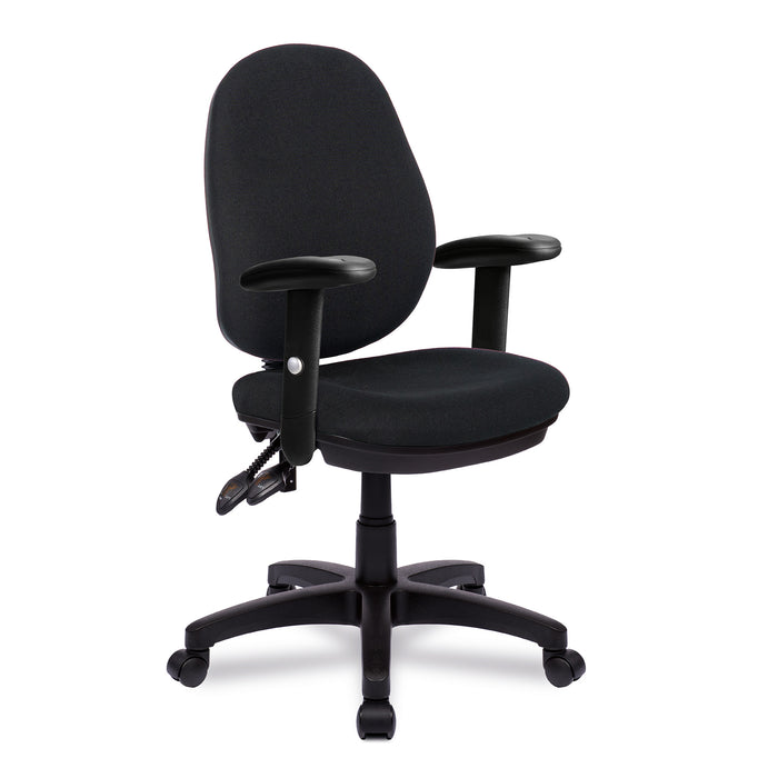Medium Back Operator Chair - Twin Lever with Height Adjustable Arms