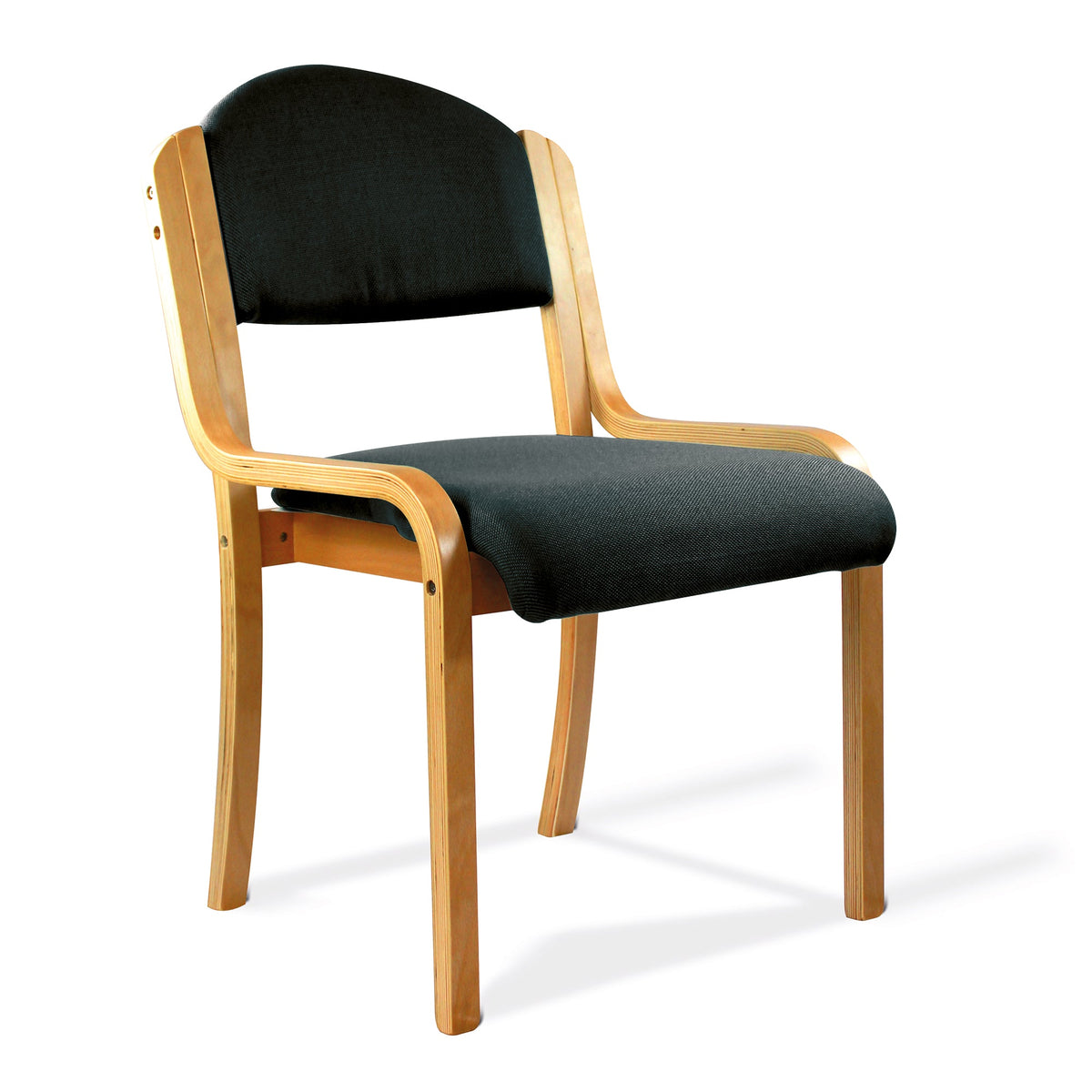Beech Framed Stackable Side Chair with Upholstered and Padded Seat and ...