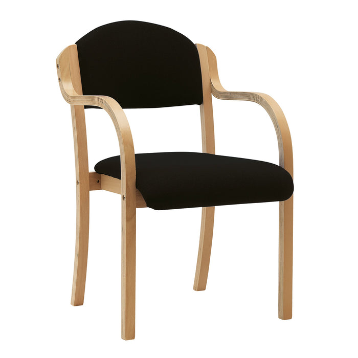 Beech Framed Stackable Side Armchair with Upholstered and Padded Seat and Backrest