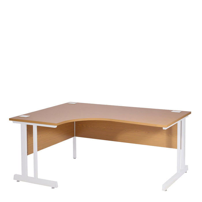 Ergonomic Left Hand Corner Desk - 1800mm Wide, 800-1200mm Deep with Cable Management & Modesty Panels