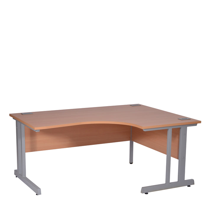 Ergonomic Left Hand Corner Desk - 1800mm Wide, 800-1200mm Deep with Cable Management & Modesty Panels