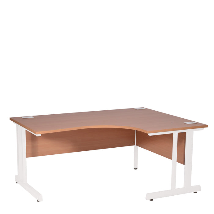 Ergonomic Corner Desk - 1400mm Wide, 800-1200mm Deep with Cable Management & Modesty Panels