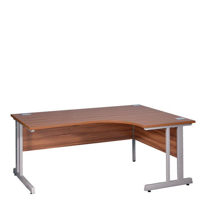 Ergonomic Left Hand Corner Desk - 1600mm Wide, 800-1200mm Deep with Cable Management & Modesty Panels