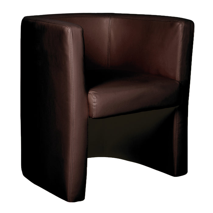 Stylish & Modern Low Back Leather Faced Tub Chair