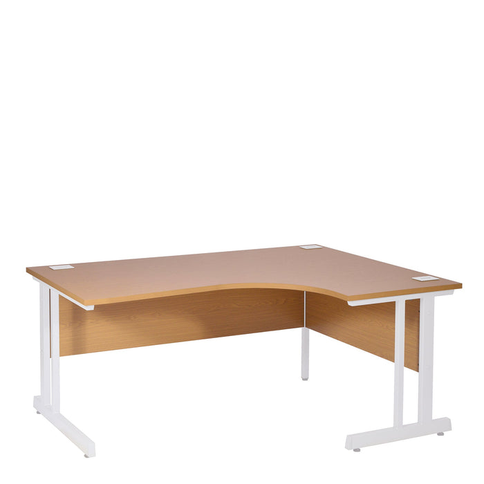 Ergonomic Left Hand Corner Desk - 1800mm Wide, 800-1200mm Deep with Cable Management & Modesty Panels