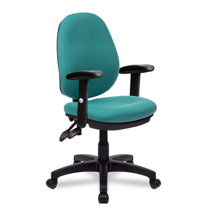Medium Back Operator Chair - Twin Lever with Height Adjustable Arms