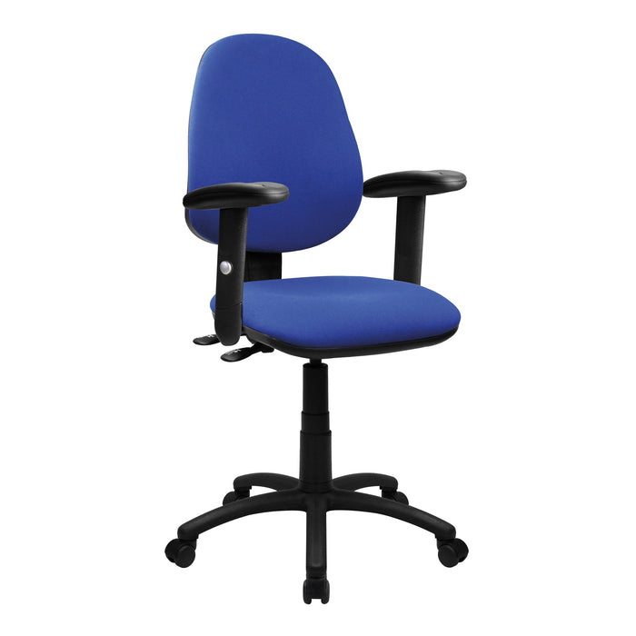 Medium Back Synchronous Operator Chair - Triple Lever with Height Adjustable Arms