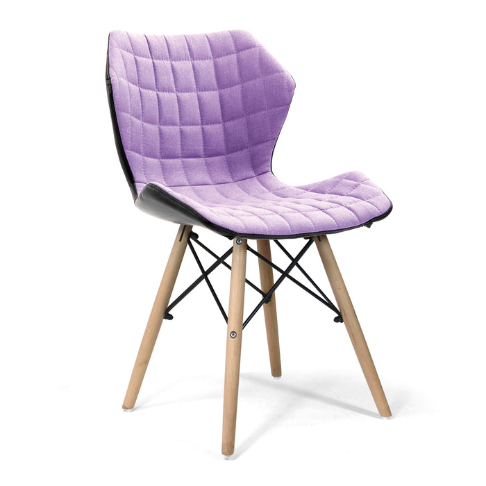 Stylish Lightweight Fabric Chair with Solid Beech Legs and Contemporary Panel Stitching