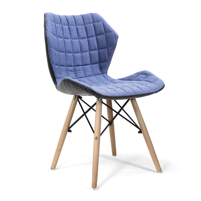 Stylish Lightweight Fabric Chair with Solid Beech Legs and Contemporary Panel Stitching