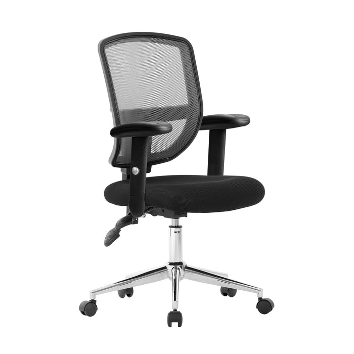 High Back Two Tone Designer Mesh Operator Chair with Sculptured Lumbar, Spine Support and Height Adjustable Arms