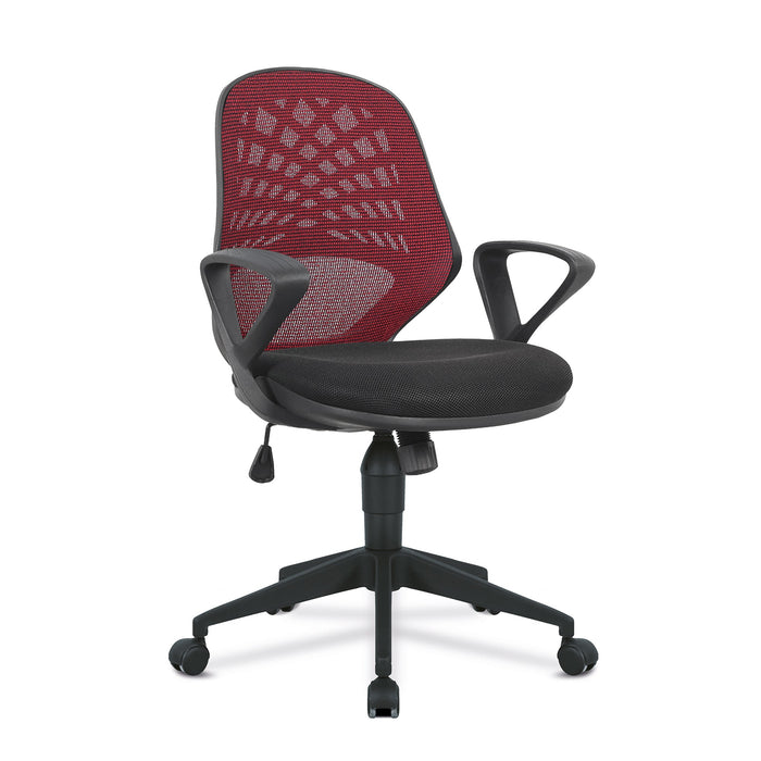 Mesh Back Operator Armchair with Fluted Black Nylon Base