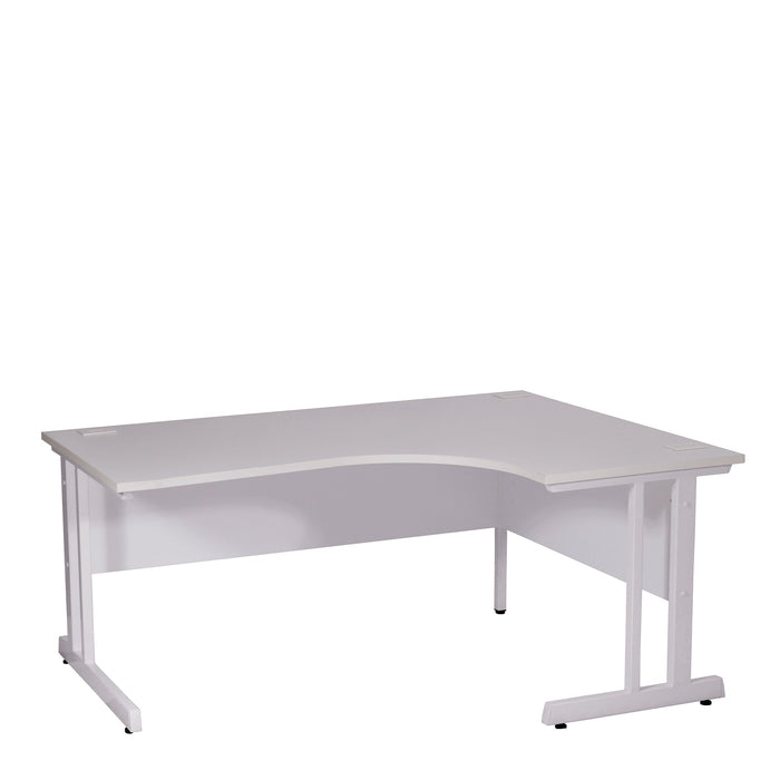 Ergonomic Left Hand Corner Desk - 1600mm Wide, 800-1200mm Deep with Cable Management & Modesty Panels