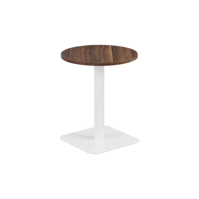 Contract Mid Table Dark Walnut With White Leg 600Mm