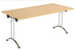 One Union Rectangular Folding Table 1600 X 800 Chrome Nova Oak