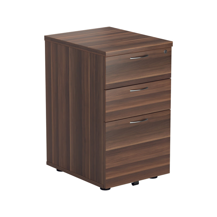 3 Drawer Under Desk Pedestal Dark Walnut