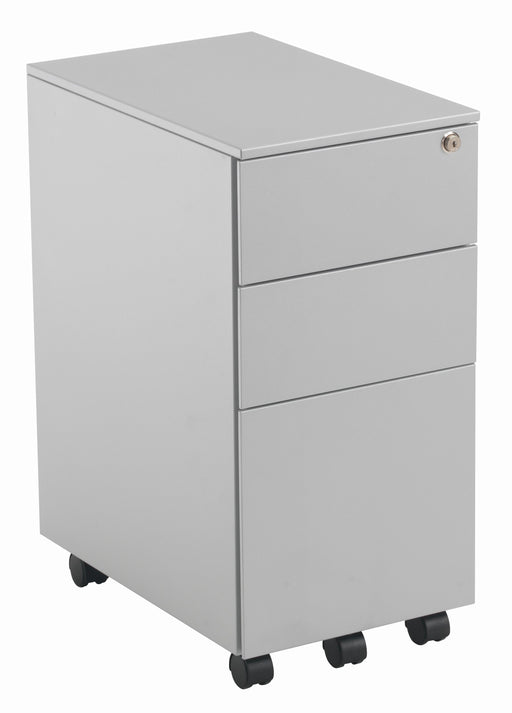 Talos Steel Pedestal Slimline 3 Drawer Black