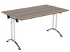 One Union Rectangular Folding Table 1400 X 800 Chrome Grey Oak