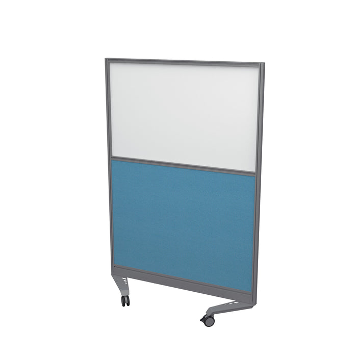 Mobile Type 3 Half Glazed Screen 1000 (W) X 1800 (H) Silver 1