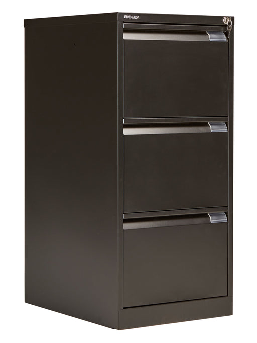 Bisley 3 Drawer Classic Steel Filing Cabinet Black