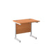 Single Beech Upright Rectangular Desk 800 X 600 White