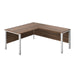 Goal Post Right Hand Return Desk 1600 X 800 Dark Walnut With White Frame