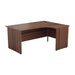 Panel Right Hand Radial Desk 1600 X 1200 Dark Walnut With Desk High 3 Drawer Pedestal