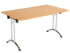 One Union Rectangular Folding Table 1400 X 700 Chrome Beech