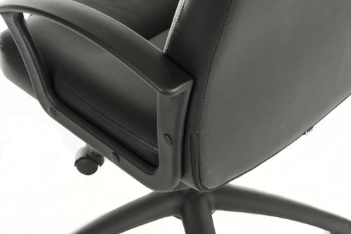 Teknik Leader Executive Bonded Leather faced chair in Black with a nylon base and matching armrests - image 5