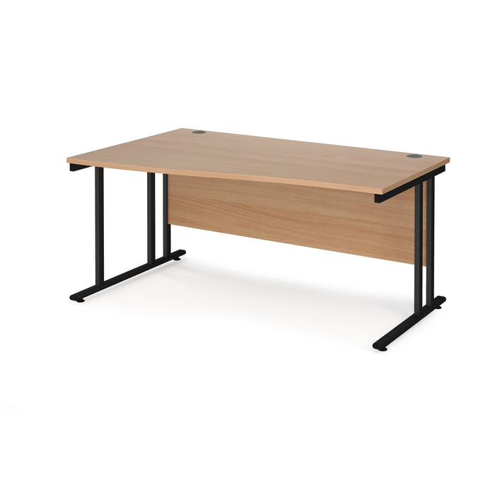 Maestro 25 left hand wave desk with cantilever leg frame