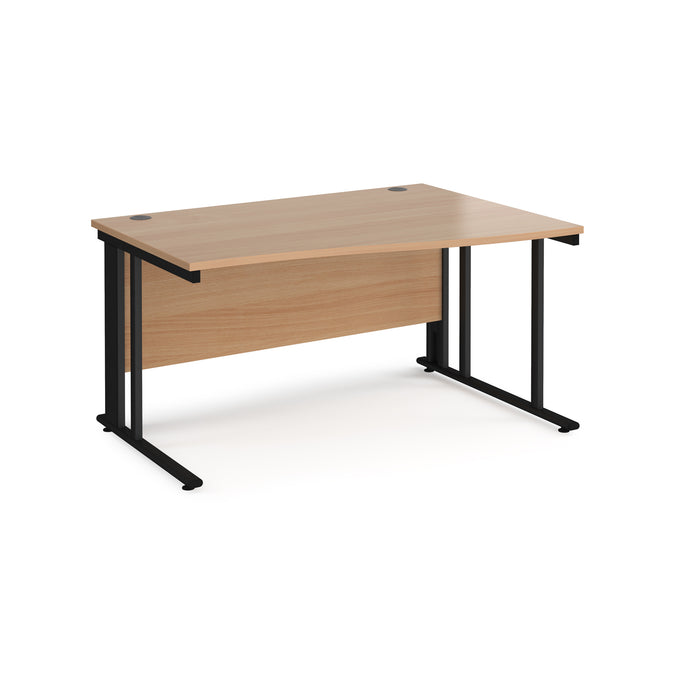 Maestro 25 right hand wave desk with cable managed leg frame