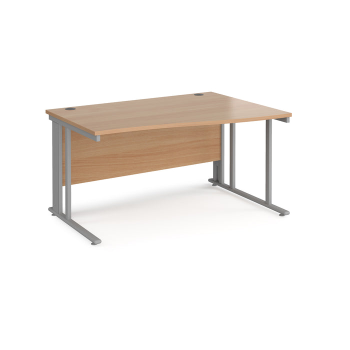 Maestro 25 right hand wave desk with cable managed leg frame