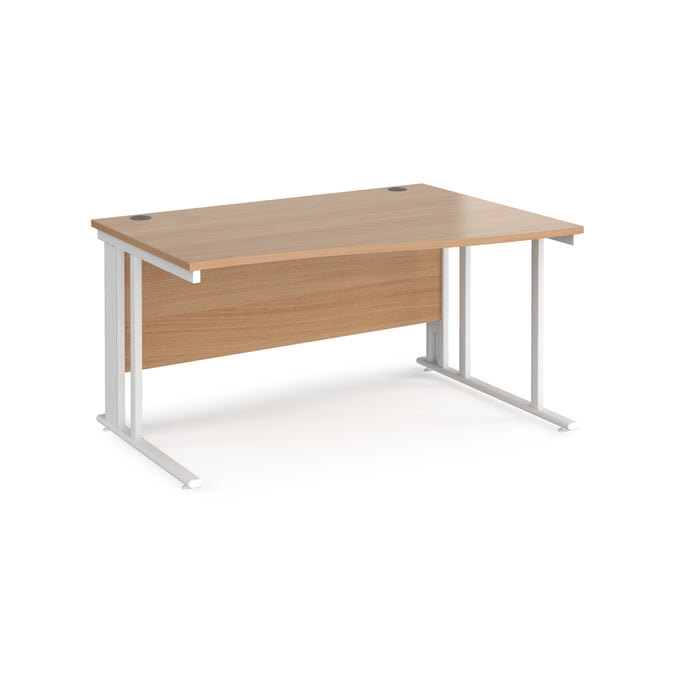 Maestro 25 right hand wave desk with cable managed leg frame