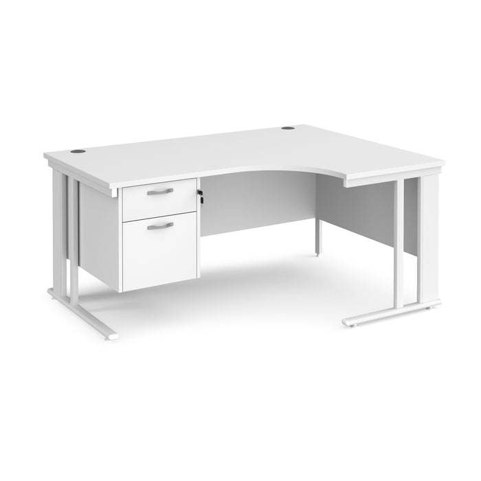 Maestro 25 right hand ergonomic desk with 2 drawer pedestal and cable managed leg frame