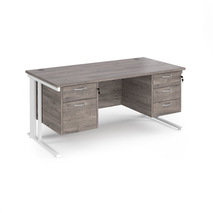 Maestro 25 straight desk with 2 and 3 drawer pedestals and cable managed leg frame