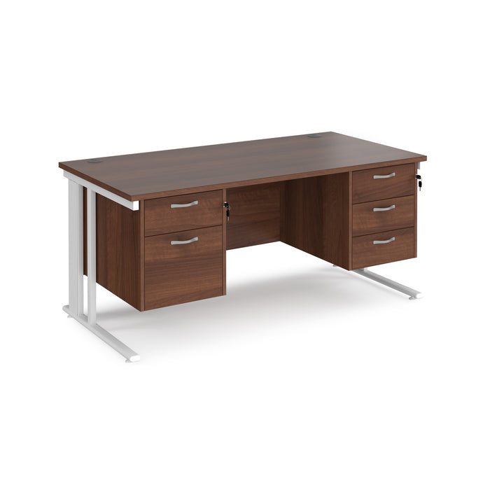 Maestro 25 straight desk with 2 and 3 drawer pedestals and cable managed leg frame