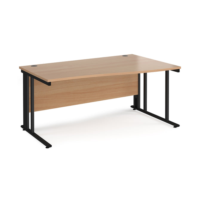 Maestro 25 right hand wave desk with cable managed leg frame