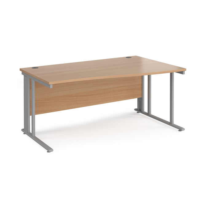 Maestro 25 right hand wave desk with cable managed leg frame