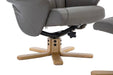 Teknik Montreal Recliner Grey PU with Swivel Recline Function Stylish Natural Wood Five Star Base and Matching Footstool - image 6