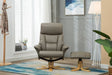 Teknik Montreal Recliner Grey PU with Swivel Recline Function Stylish Natural Wood Five Star Base and Matching Footstool - image 7