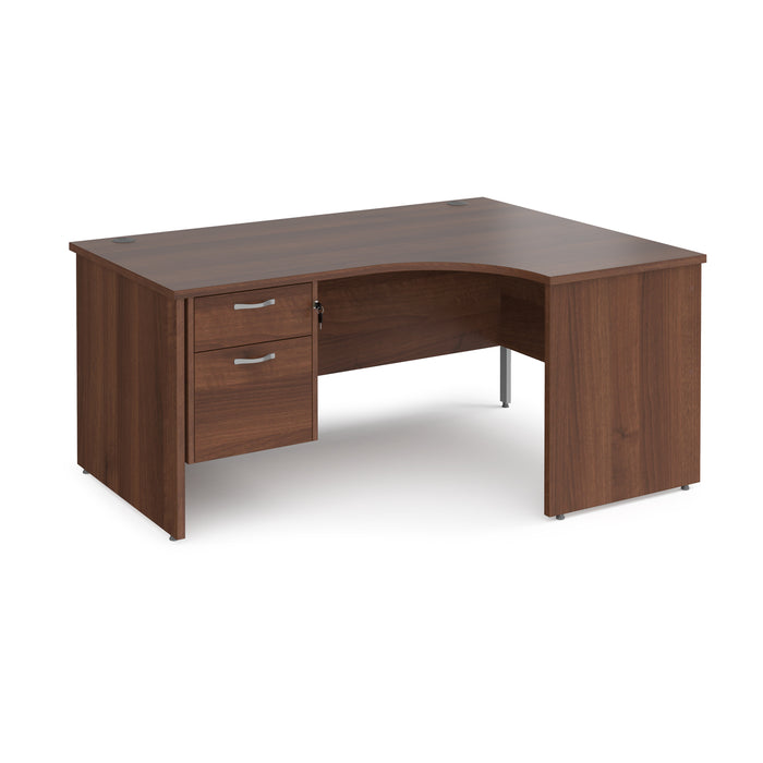 Maestro 25 right hand ergonomic desk with 2 drawer pedestal and panel end leg