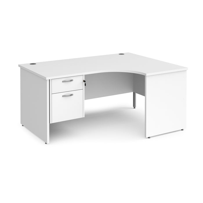 Maestro 25 right hand ergonomic desk with 2 drawer pedestal and panel end leg